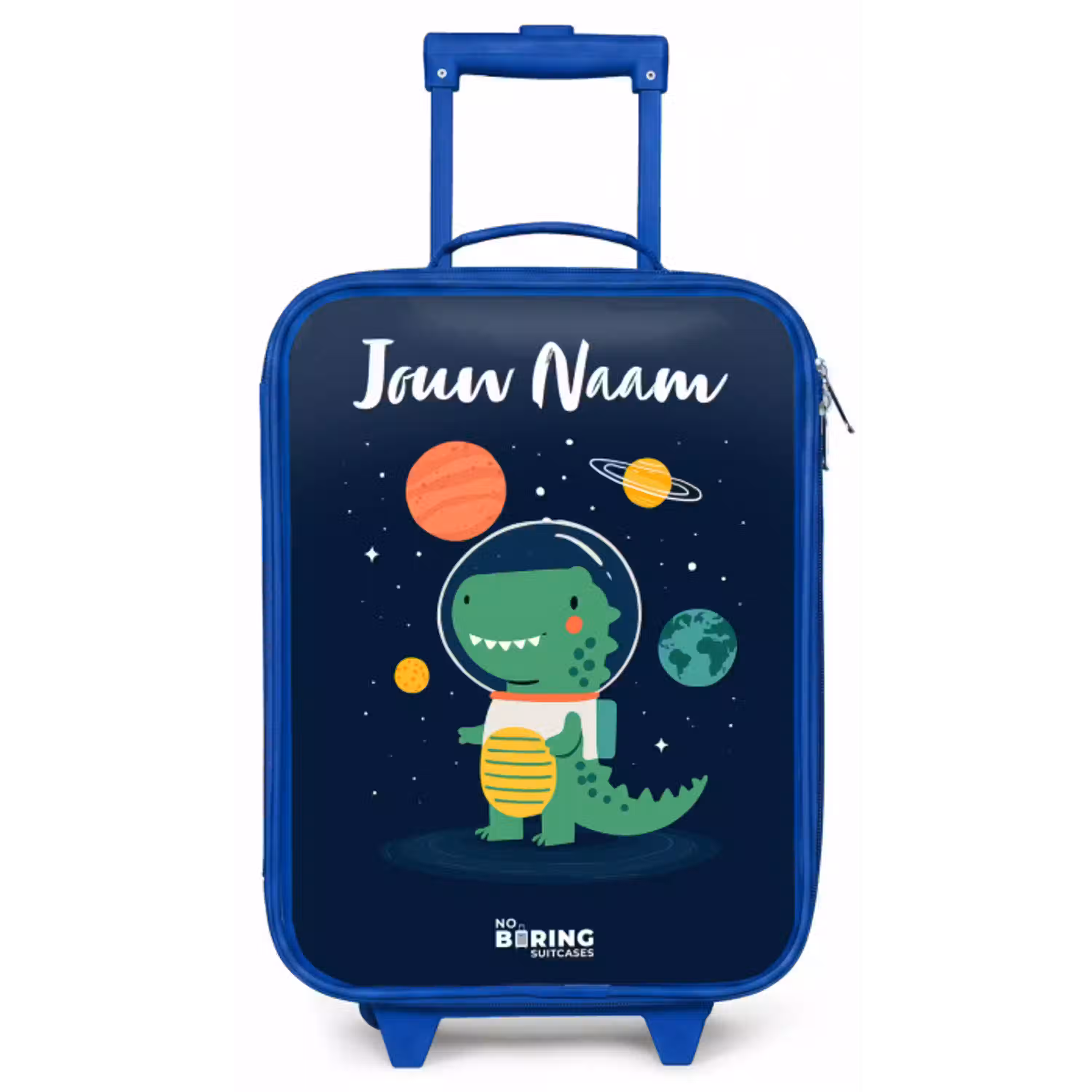 Ruimte - Dino - Planeten - Sterren Kinderkoffer - Blauw klein -zz3dotto