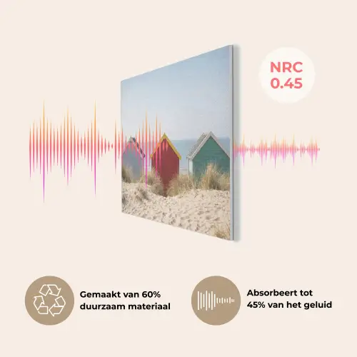 Strand - Huisjes - Kleurrijk - Duinen PET vilt klein -USP_NL