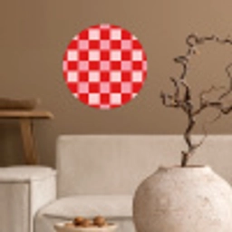 Vierkant - Klassiek - Rood Wandcirkel behangsticker klein 186 -sfeer1