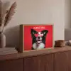Hond - Hartjesbril - Loveyou - Rood Light Box met batterij (Wandlamp) middel -sfeer2