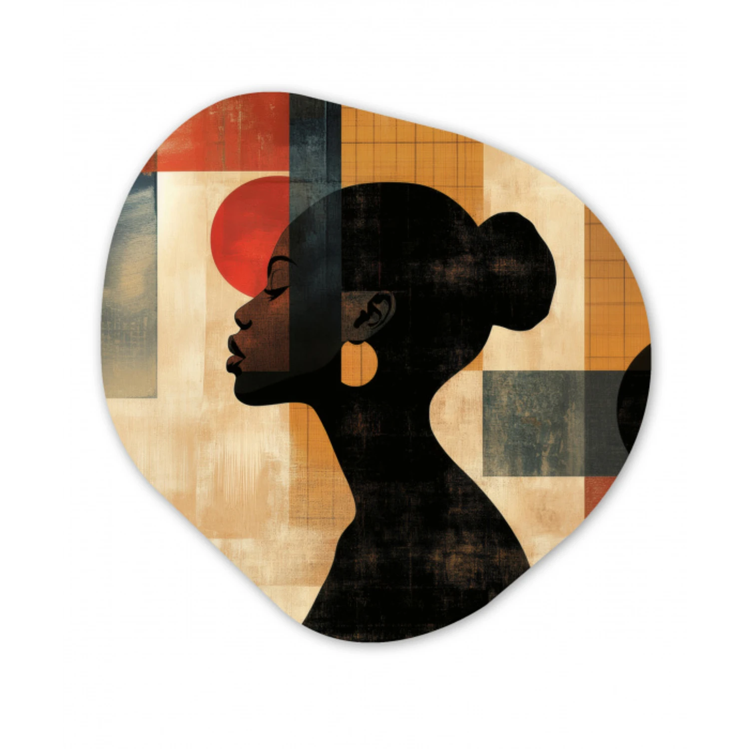 Zijaanzicht - Vrouw - Vormen Wandcirkel Organisch Forex 3mm klein -3d