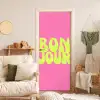 Bonjour - Roze - Fel groen deurposter klein -sfeer2