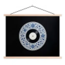 Vinyl - LP - Delfts Blauw - Muziek textielposter latten blank klein -3d
