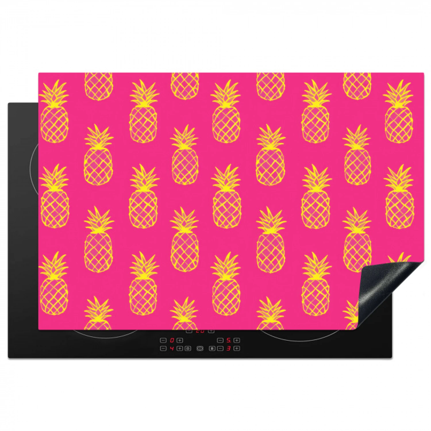 Ananas - Trendy - Roze Inductie beschermer vinyl 3mm klein 276 -3d