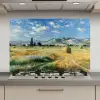 Landschap - Strobalen - Bergen - Wolken keuken achterwand spatscherm klein -3d_website