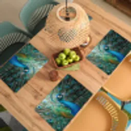 Pauw - Veren - Blauw Placemat vinyl groot -zzsfeer5_Kitchenyeah-website