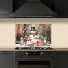 Sneeuwpop - Familie - Kleurrijk keuken achterwand spatscherm klein -sfeer1
