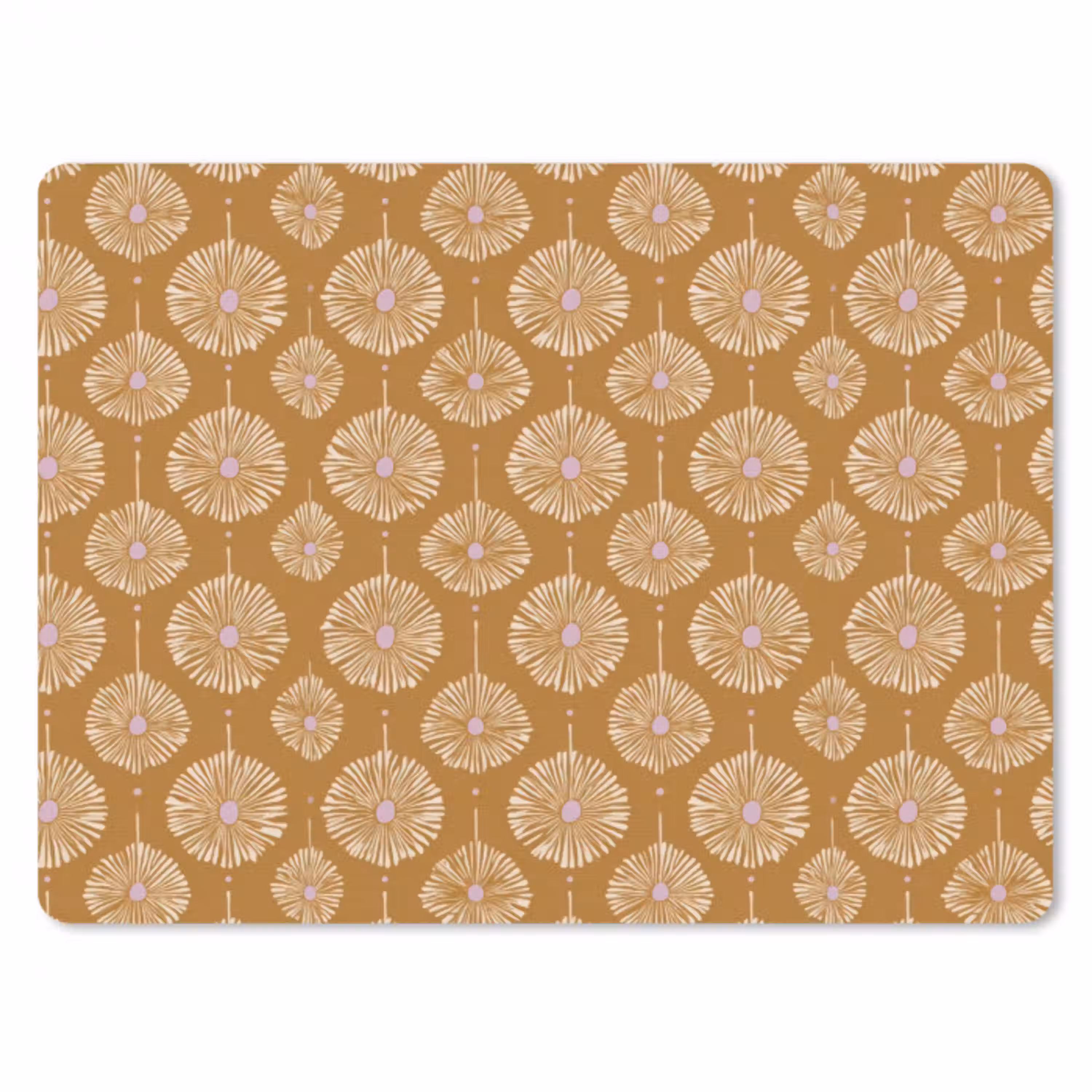 Bloemen - Modern - Oker muismat rubber klein 262 -3d