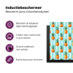 Ananas - Strepen - Groen Inductie beschermer vinyl 3mm klein 276 -zzzzzzz-cc-usp