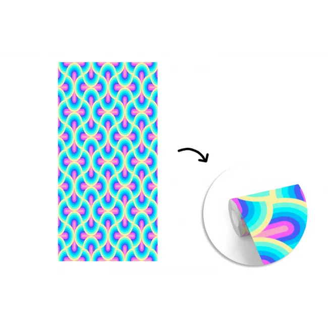 Cirkels - Neon - Bogen fotobehang vinyl groot 64 -3d