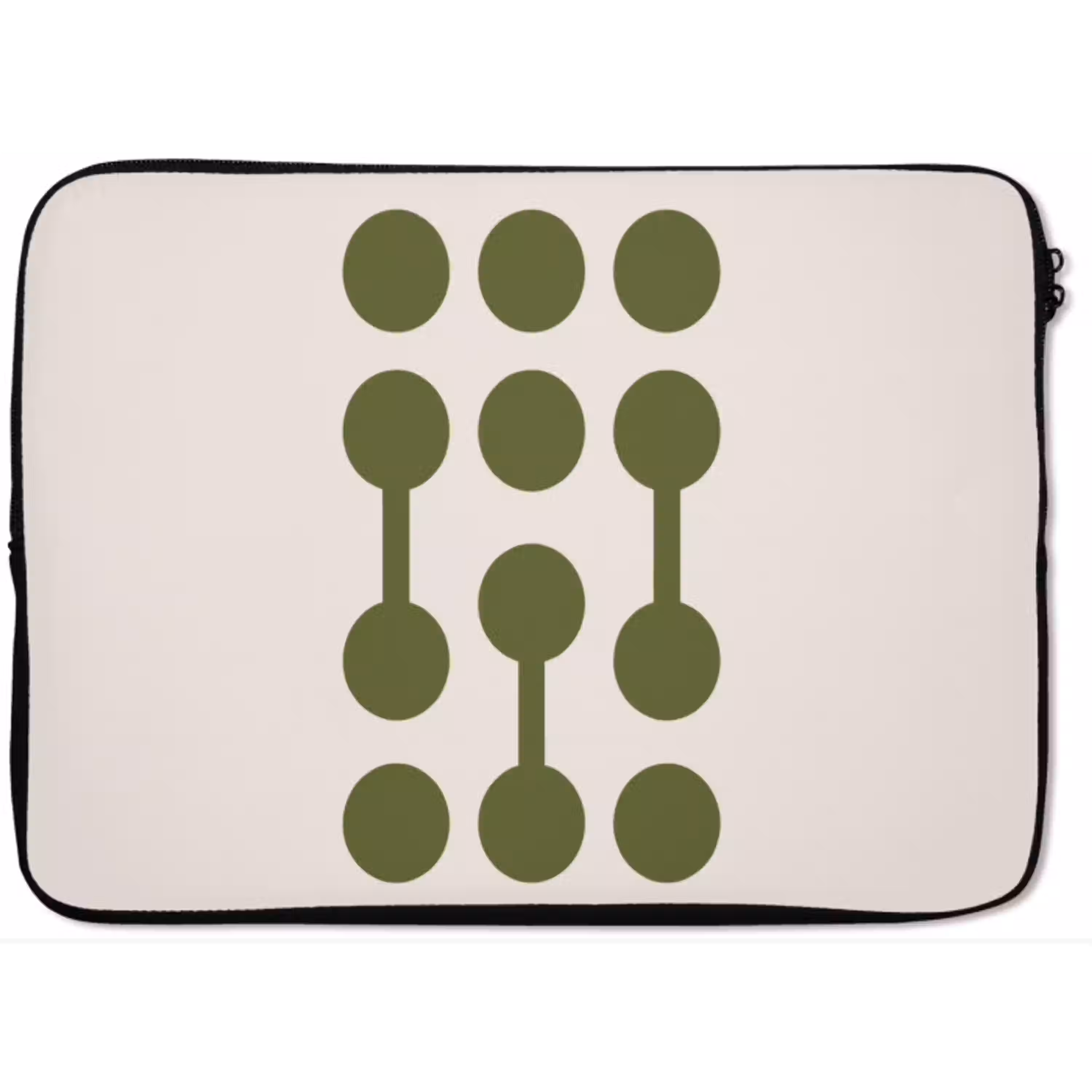 Cirkels - Geometrisch - Abstract - Modern - Groen laptophoes neopreen klein -zkaufland3dotto