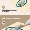 Lijst - Bloemen - Lichtblauw - Illustratie Inductie beschemer met haakjes klein -ky-schoon-nl