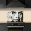 Portret - Vrouw - Penseelstreken - Goud keuken achterwand spatscherm klein -sfeer1