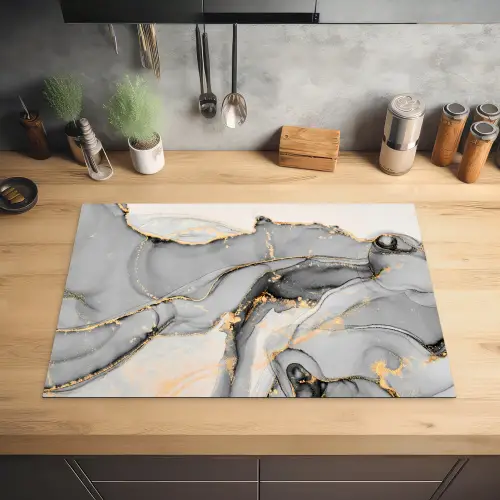 Gouden Rivieren op Marmeren Kusten Inductie beschermer vinyl 3mm klein -sfeer5
