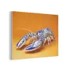 Kreeft - Delftsblauw - Schild - Stoer - Oranje PET vilt klein -3d