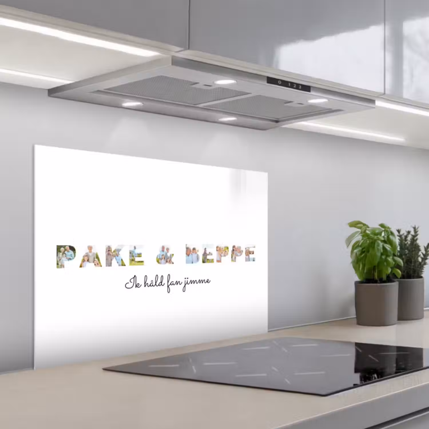 Gepersonaliseerd spatscherm - Pake & Beppe - Lettercollage
