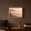Zonlicht - Mist - Bergen - Bomen Light Box met batterij (Wandlamp) middel -sfeer4