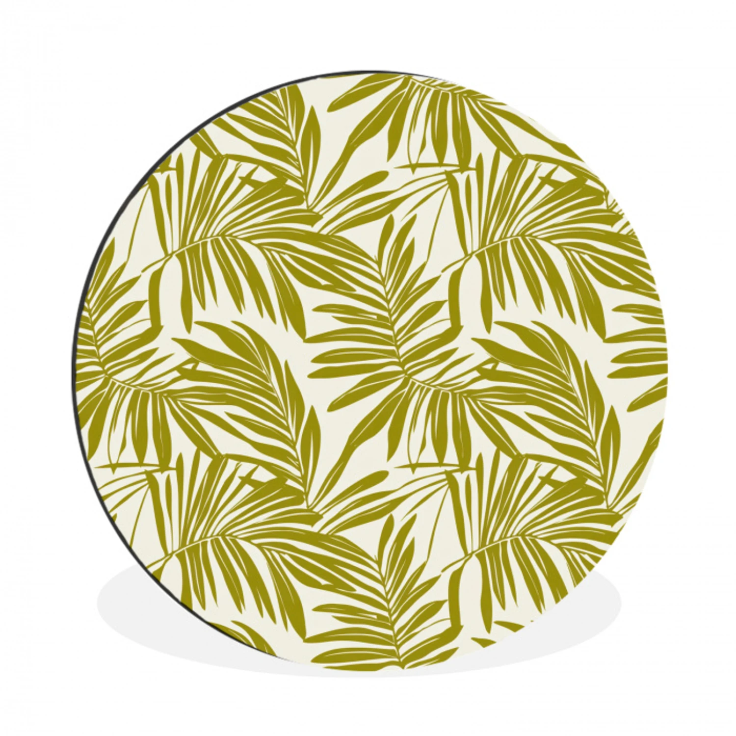 Palmblad - Patroon - Groen Wandcirkel aluminium klein 190 -3d