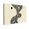 Beige - Lijnen - Golvend -  Abstract Tuinposter op houten frame 2 cm dik klein -3d