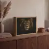 Leeuw - Goud - Druppels Light Box met batterij (Wandlamp) middel -sfeer2