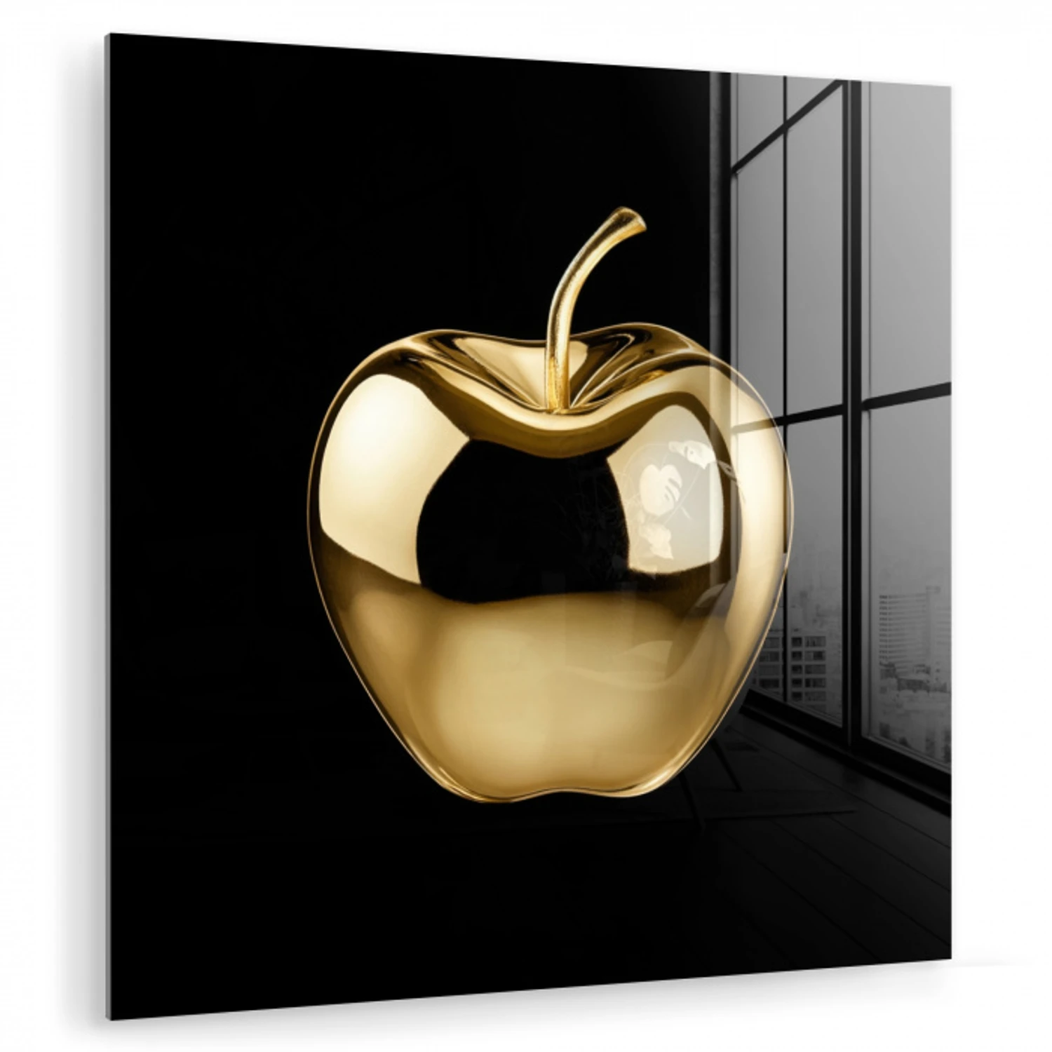 Appel - Goud - Chrome - Zwart plexiglas 5mm klein -zzzproduct_nieuw