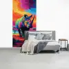 Neushoorn - Zonsondergang - Savanna - Kleurrijk fotobehang vinyl groot -slaapkamer