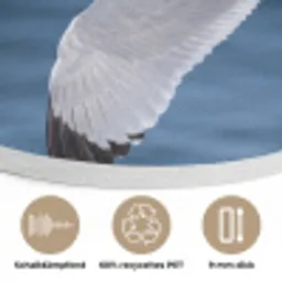 Zeemeeuw - Oceaan - Blauw Akoestische PET Vilt - Rond klein -closeup_DE