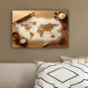 Hout - Wereldkaart - Bakken - Keuken canvas 2cm klein -sfeer3
