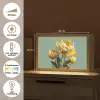 Bloemen - Geel - Bladeren - Structuur Light Box met kabel (Tafellamp) klein -USP_NL