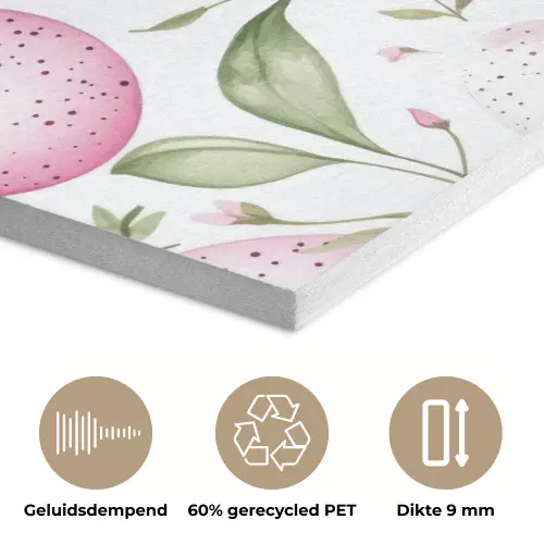 Patroon - Eieren - Roze - Pasen PET vilt klein -closeup_NL