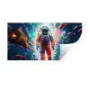 Astronaut - Neon - Meteoriet - Neon Muursticker klein -3d