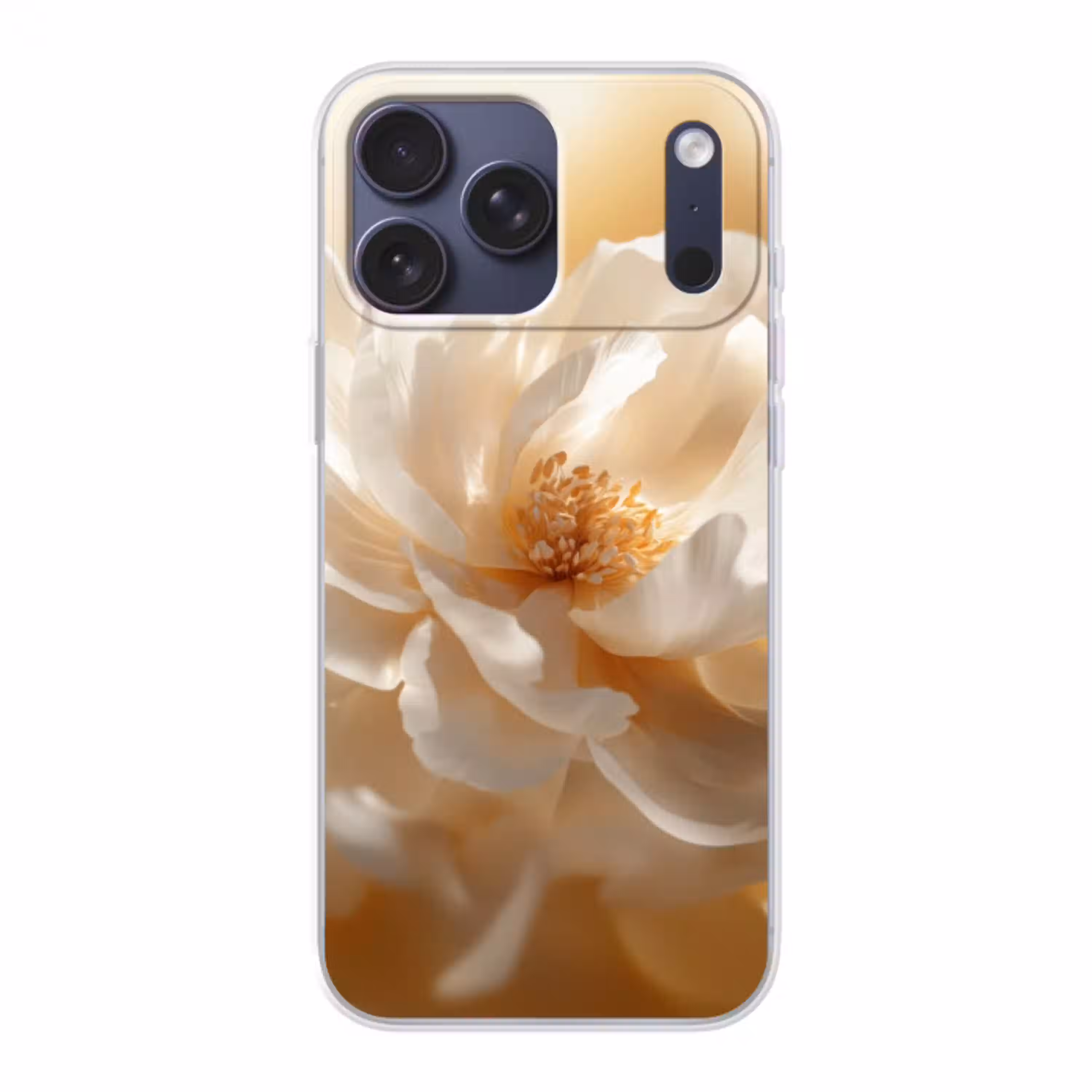 Close up - Pioenroos - Wit Telefoonhoesje iPhone 17 Pro Max klein -3d