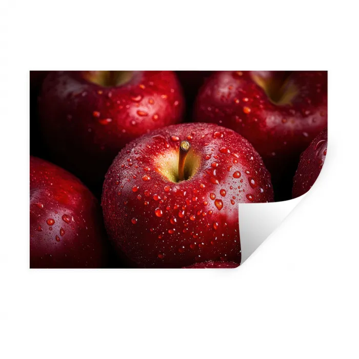 Rood - Appels - Fruit Muursticker klein -3d
