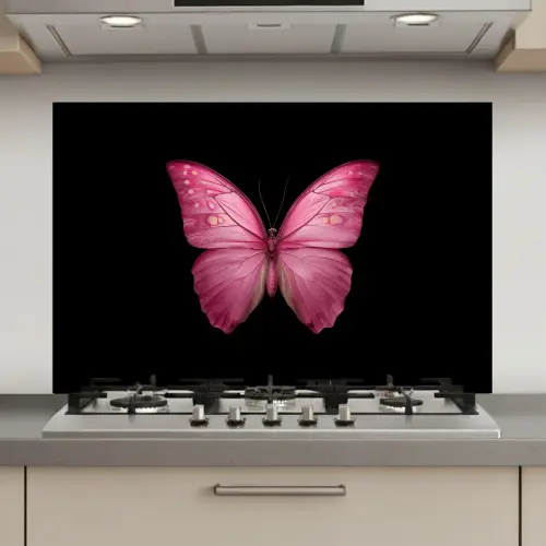 Vlinder - roze - Elegant keuken achterwand spatscherm klein -3d_website