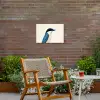 Illustratie - Blauw - Vogel Tuinposter op houten frame 2 cm dik klein -sfeer3