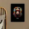 Chimpansee met koptelefoon en graffiti-spray canvas 2cm klein -sfeer3