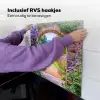 Doorkijk - Poort - Bloemen - Tuin Inductie beschemer met haakjes middel -ky-ophangen-nl