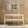 Hortensia - Doorkijk - Bloemen - Zomer - Paars - Pad Tuinposter op houten frame 2 cm dik klein -sfeer4