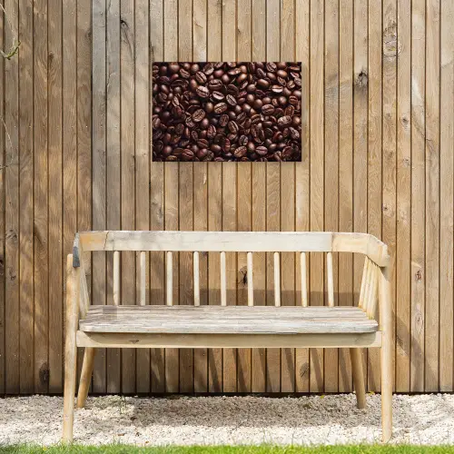 Bonen - Close-up - Donkerbruin Tuinposter op houten frame 2 cm dik klein -sfeer4