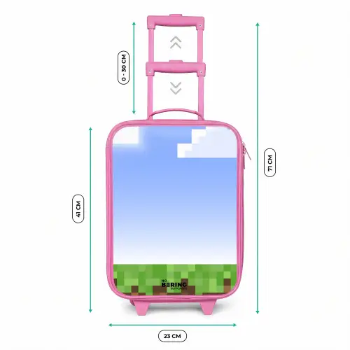 Pixel wereld Kinderkoffer - Roze klein -productfoto_formaten
