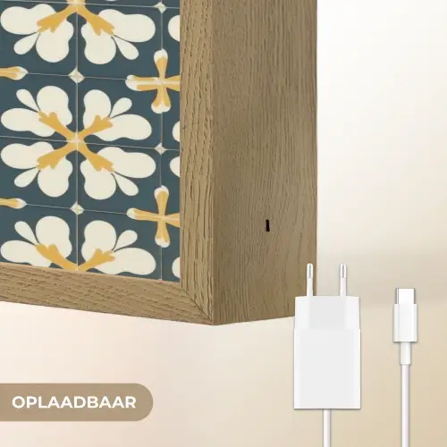 Motief - Tegel - Okergeel Light Box met batterij (Wandlamp) middel 907 -USP_websiteoplaadbaarNL