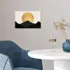 Bergsilhouetten - Gouden cirkel - Beige poster papier klein -sfeer3