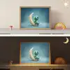 Maan - Ruimtewezen - Blauw Light Box met batterij (Wandlamp kind) middel -sfeer3_kind