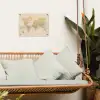 Wereldkaart - Realistisch - Beige tuinposter los doek klein -sfeer7