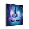 Eenhoorn - Sterren - Magisch - Blauw aluminium wit klein -3d