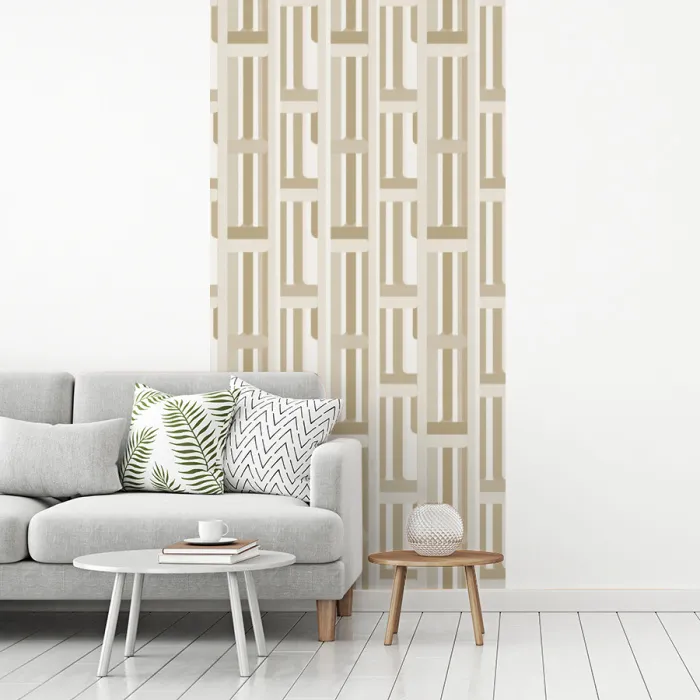 Modern - Geometrisch - Beige fotobehang vinyl groot 64 -woonkamer