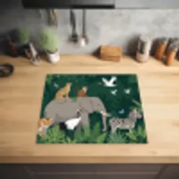 Tropisch - Jungle -  Groen Inductie beschermer vinyl 3mm middel -sfeer5