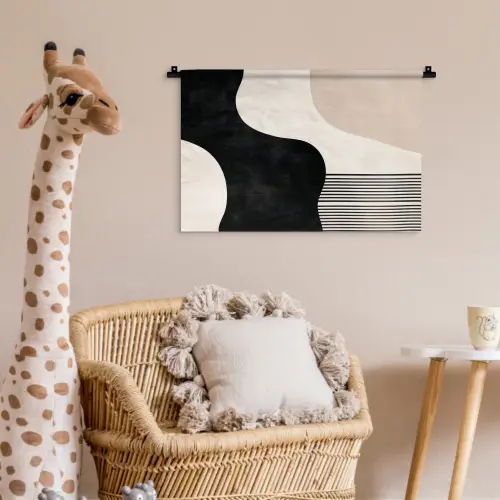 Abstract - Japandi - Beige - Modern Wandkleed katoen klein -wsfeer5_kind
