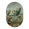 Tropisch bladerdek - Vlinders - groen - Bruin Wandcirkel Ovaal Forex klein -3d