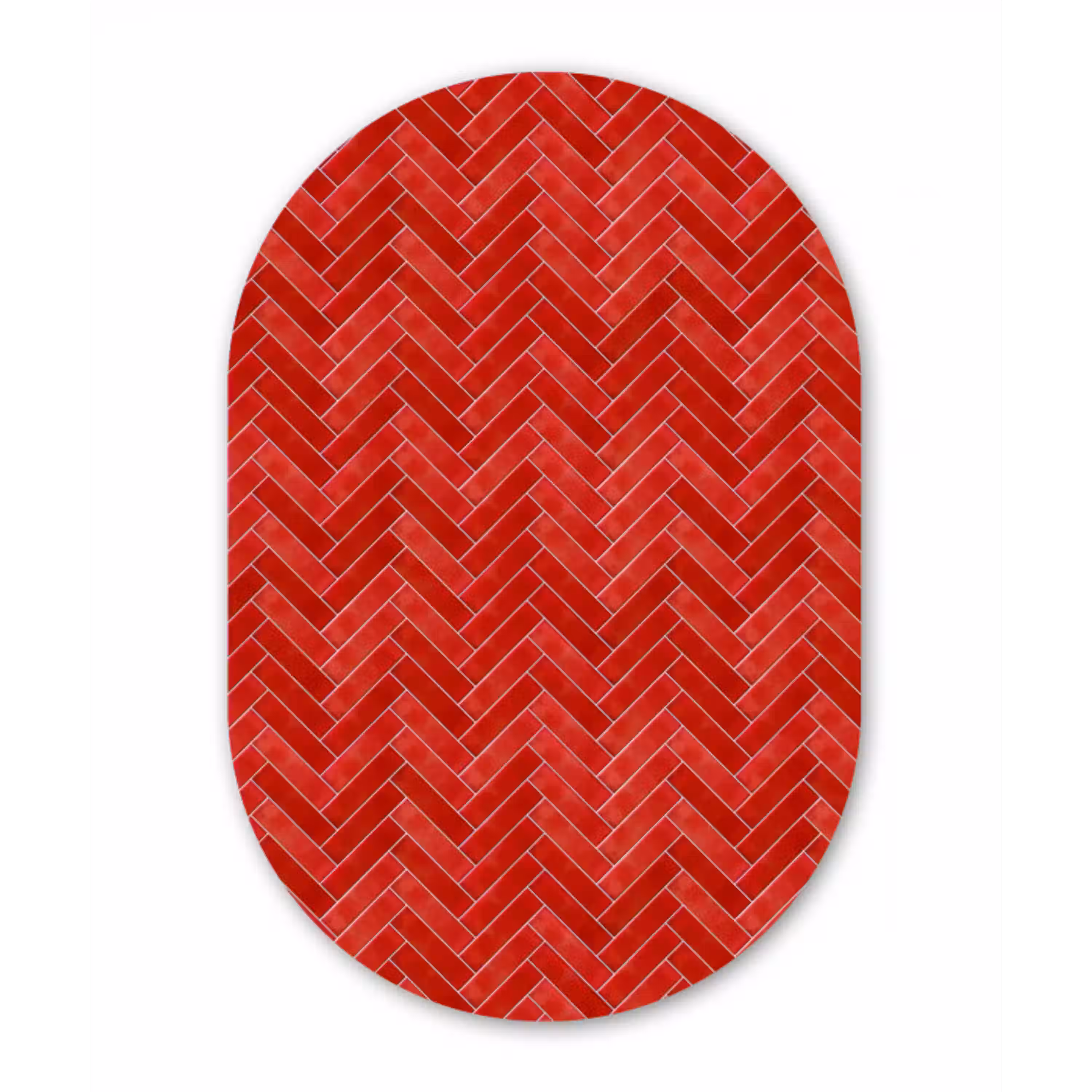 Visgraat - Tegel - Rood Wandcirkel Ovaal Aluminium middel 839 -3d